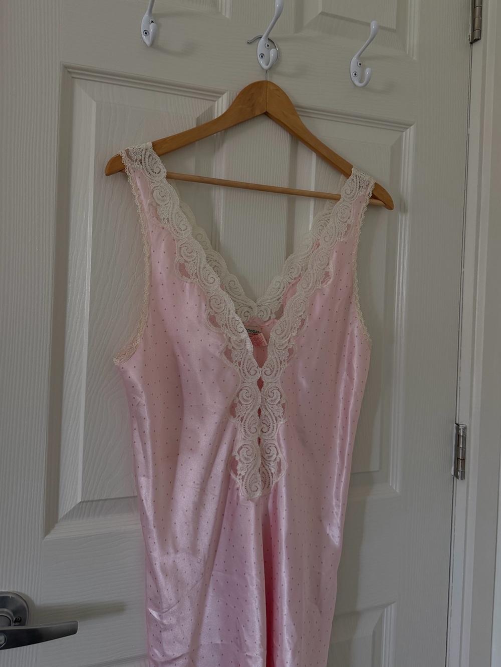 Silky Pink Lace-Trim Sleep Slip
